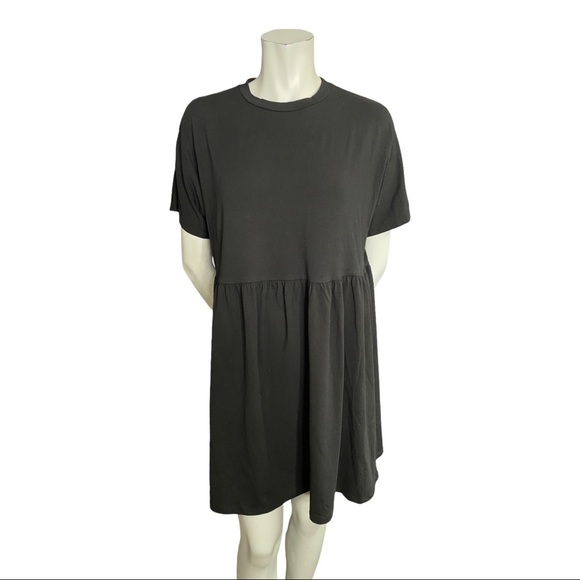 Noisy May Black Kerry Short Sleeve Babydoll Organic Cotton Dress Size Small - Picture 2 of 5
